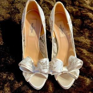 Authentic Valentino lace platform heels